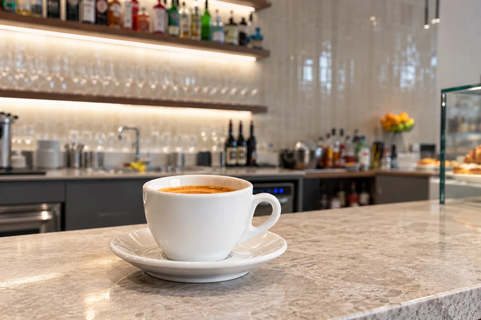 Un caffè espresso sul bancone del Portofino